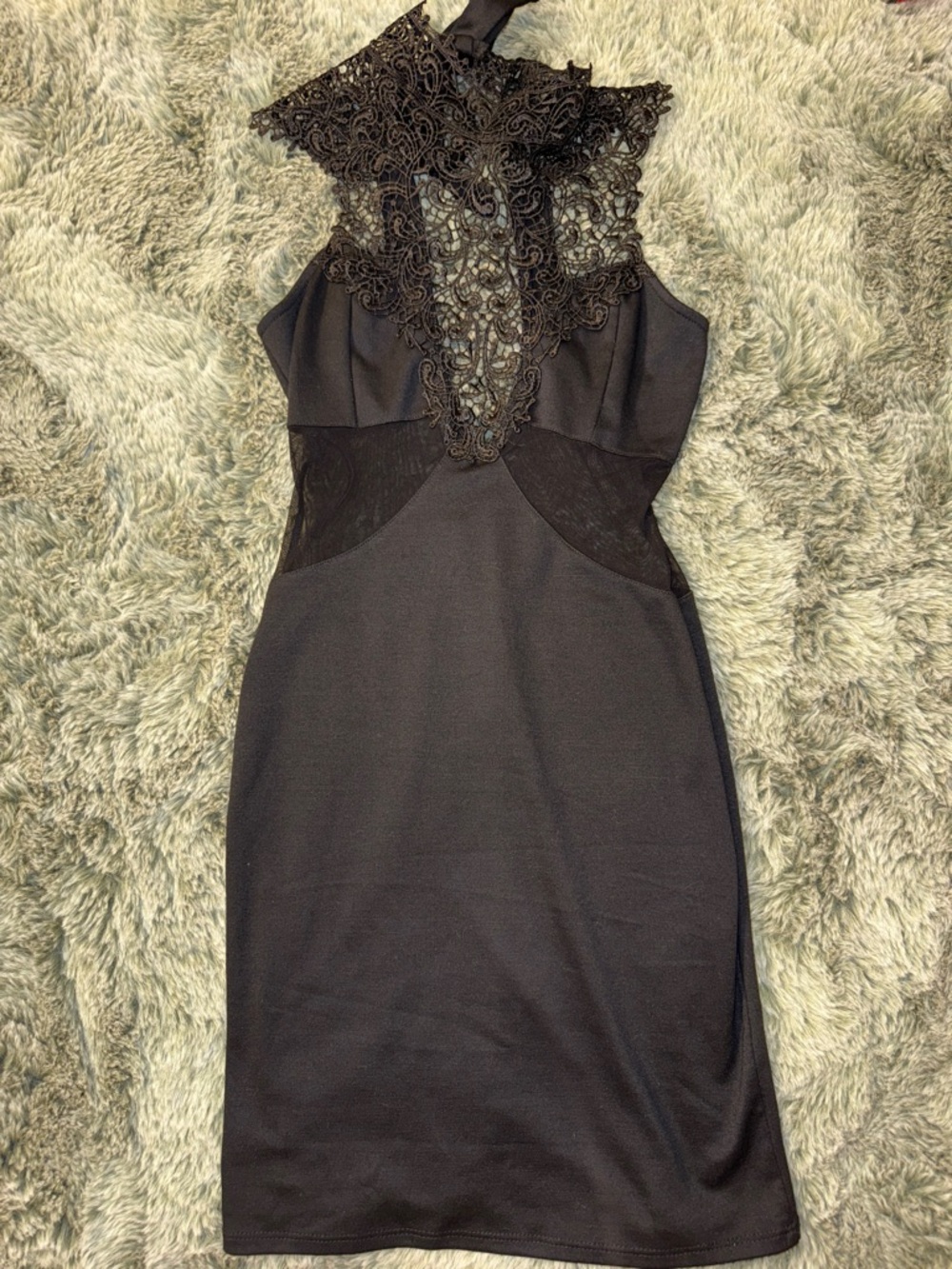 Deb Black Lace Halter Midi Dress